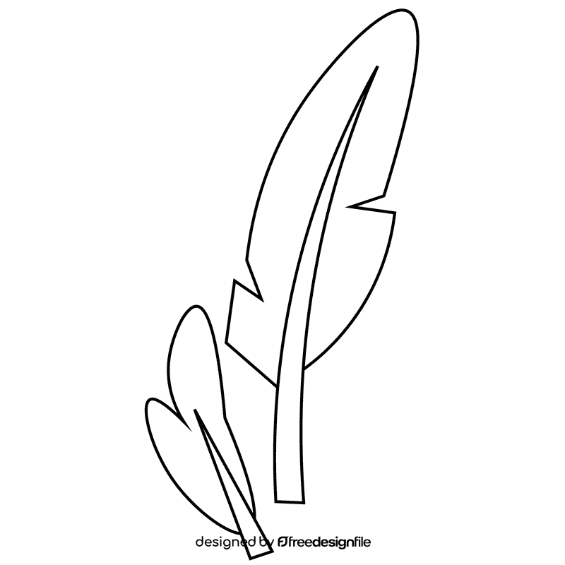 Druid feathers black and white clipart