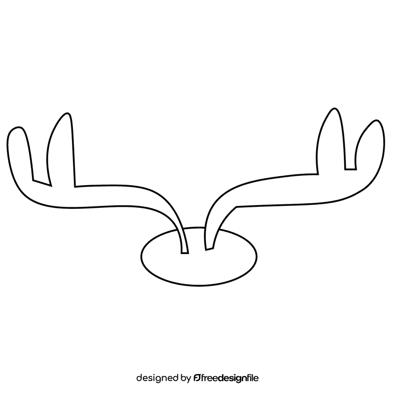 Druid horns black and white clipart