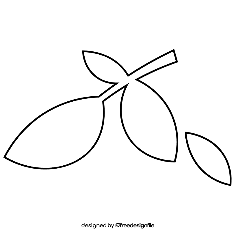 Druid leaves black and white clipart