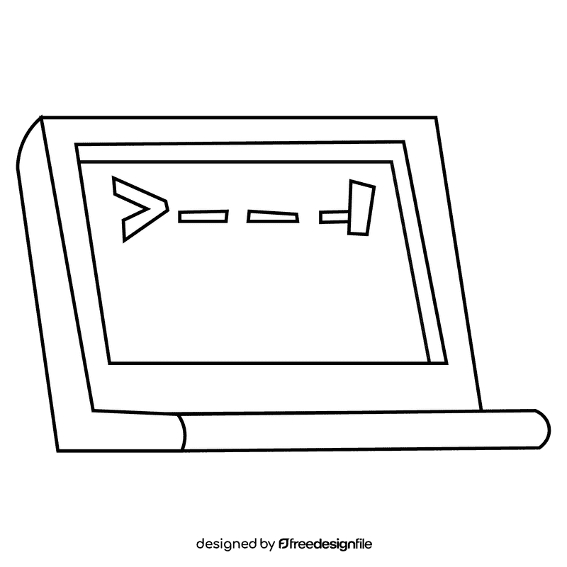 Programmer laptop black and white clipart