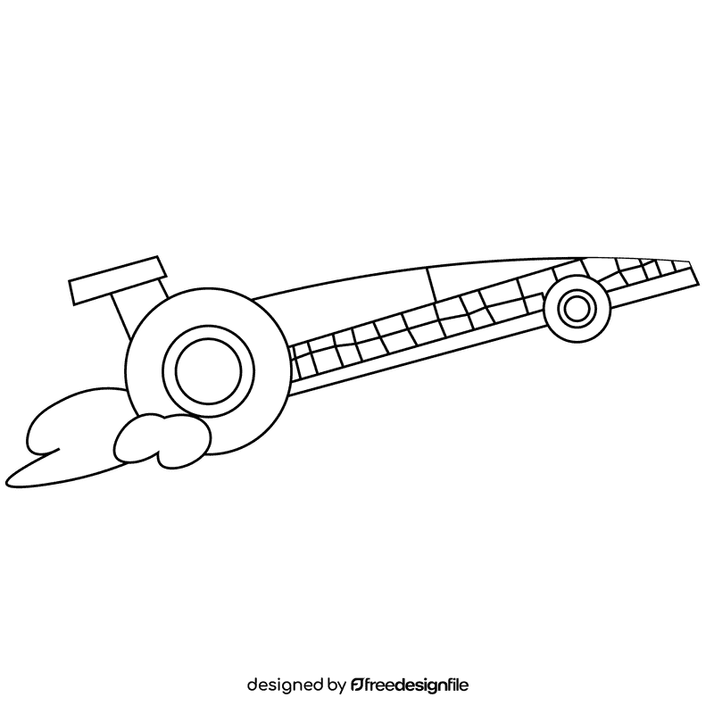 Racer car black and white clipart