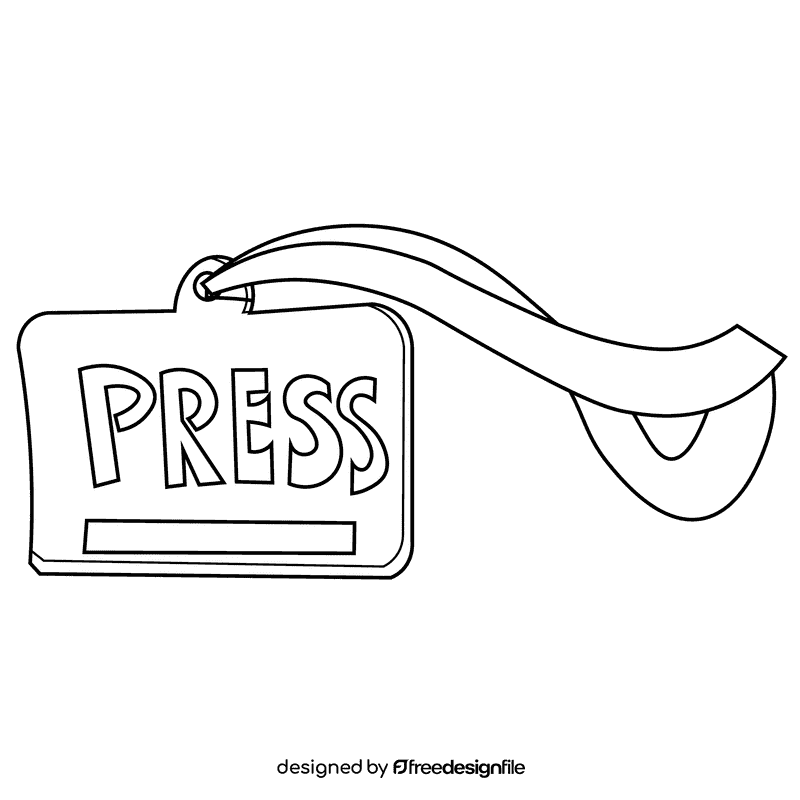 Reporter lable black and white clipart