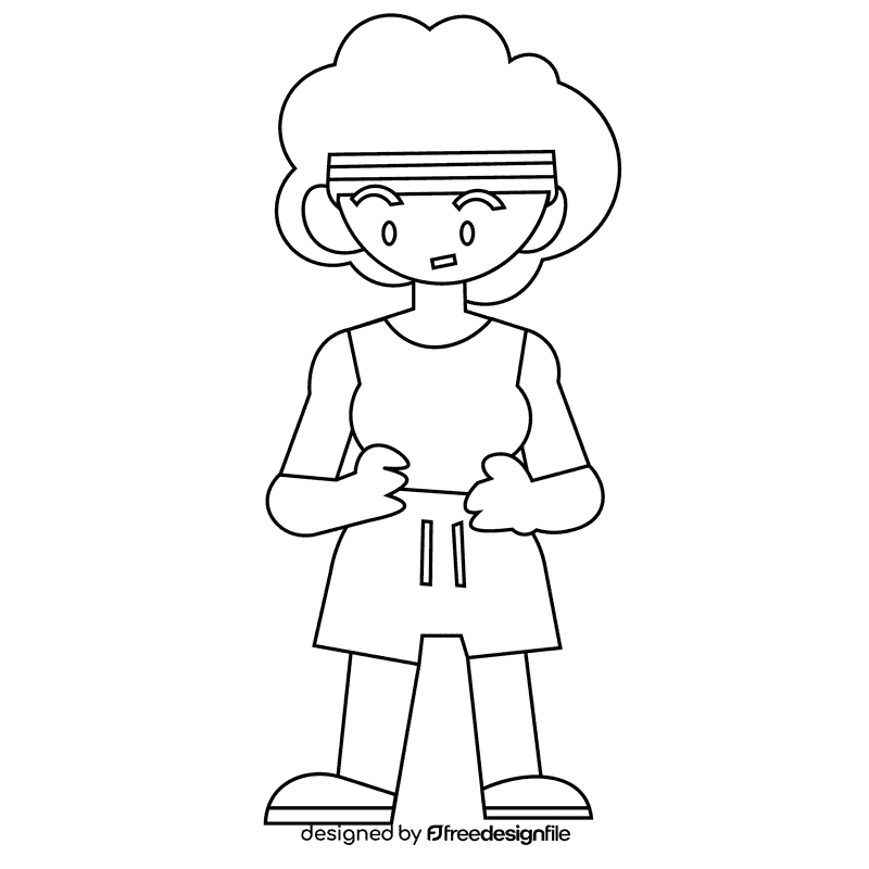 Runner black and white clipart