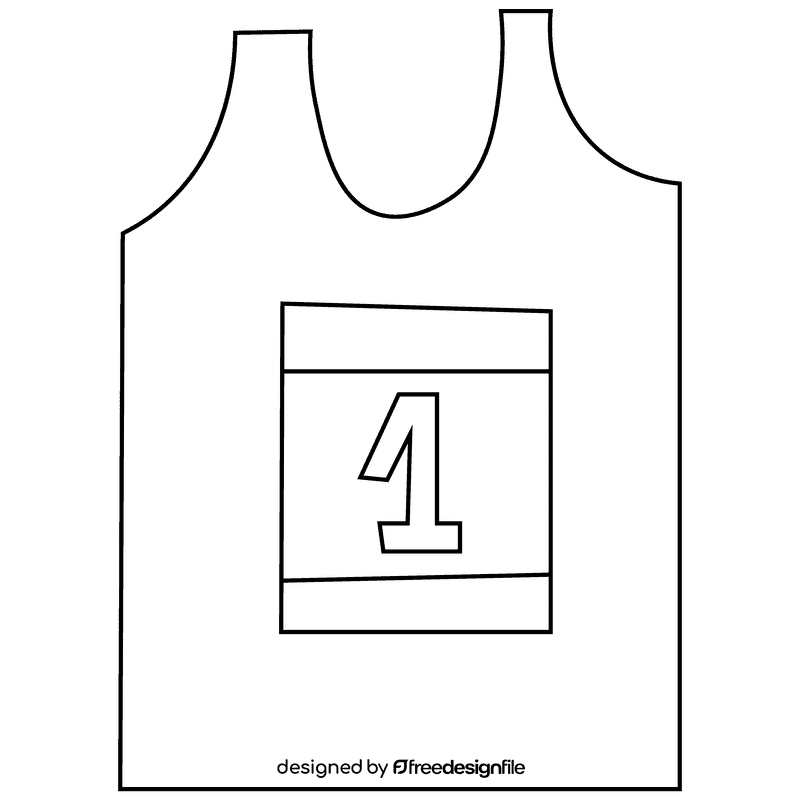 Runner shirt black and white clipart