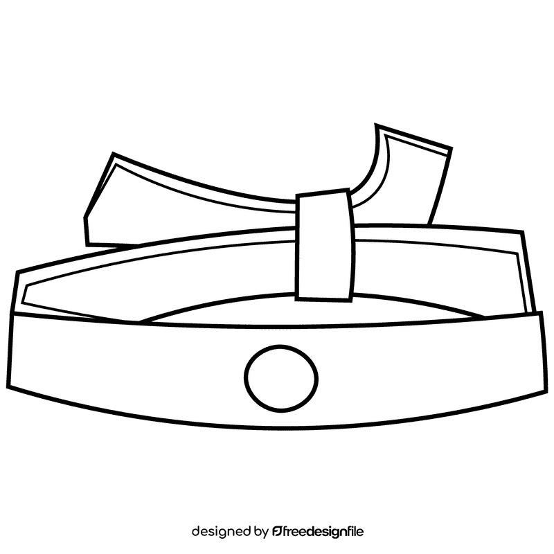 Samurai bandana black and white clipart
