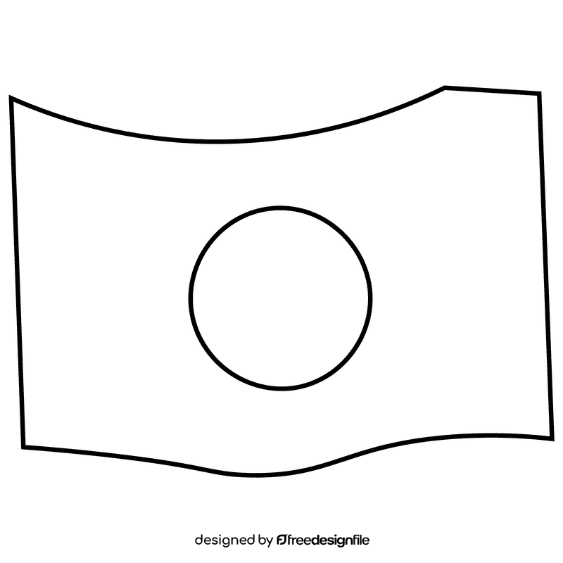 Samurai flag japan black and white clipart