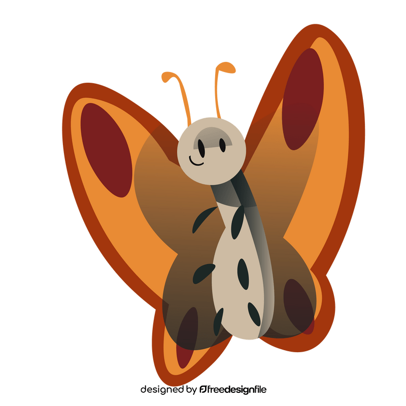 Beautiful butterfly smiling clipart