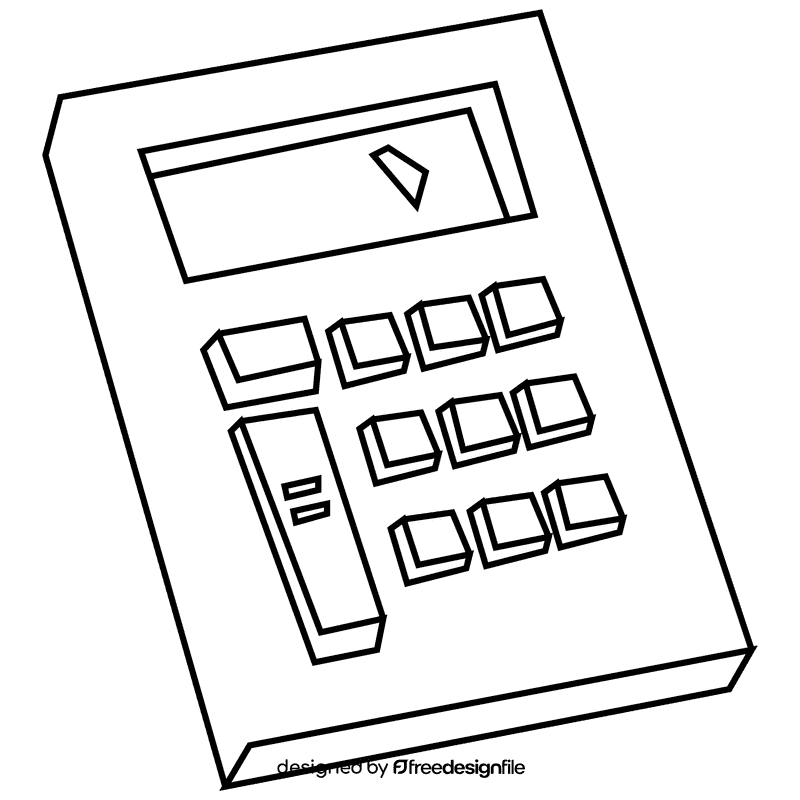 Scientist calculator black and white clipart