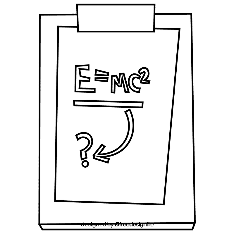 Scientist notes black and white clipart