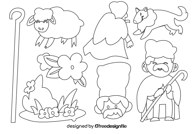 Shepherd black and white vector