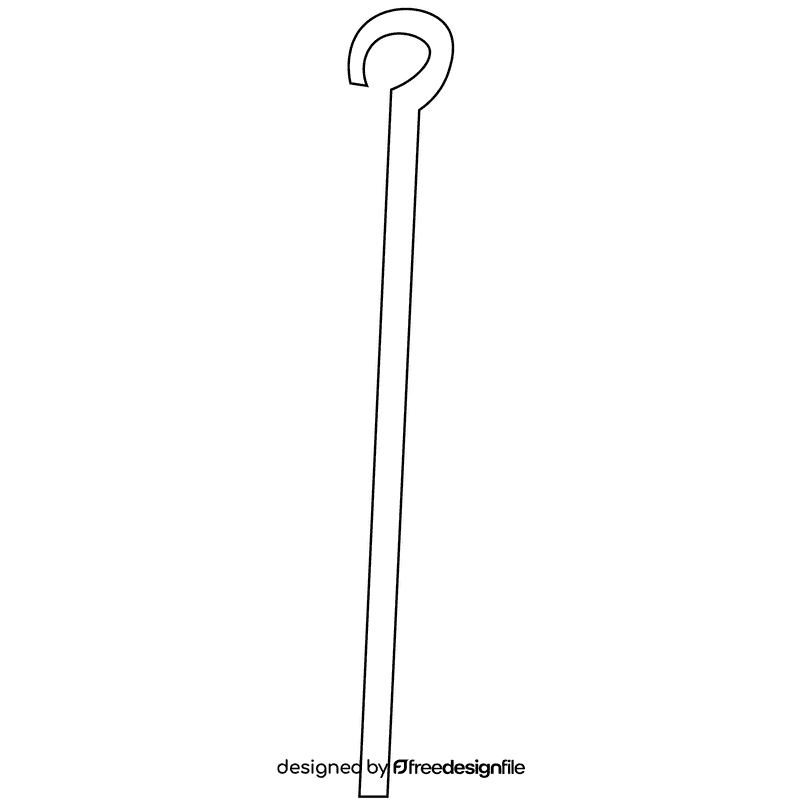 Shepherd cane black and white clipart