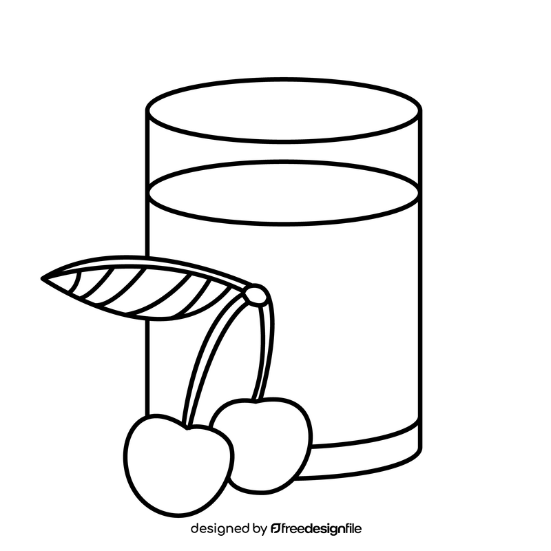 Cherry juice black and white clipart