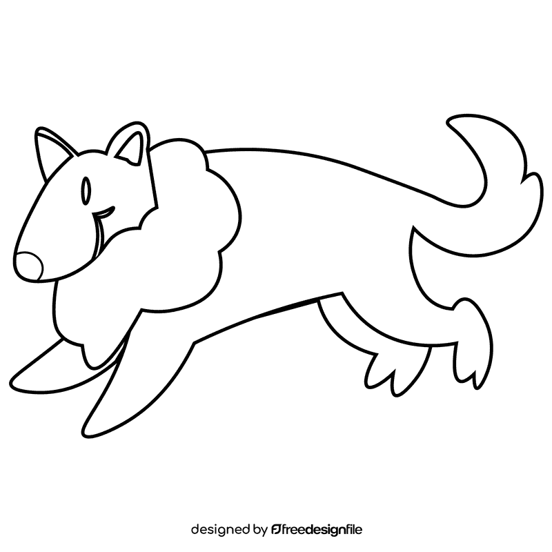 Shepherd dog black and white clipart