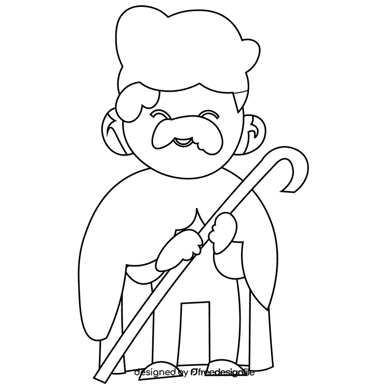 Shepherd black and white clipart