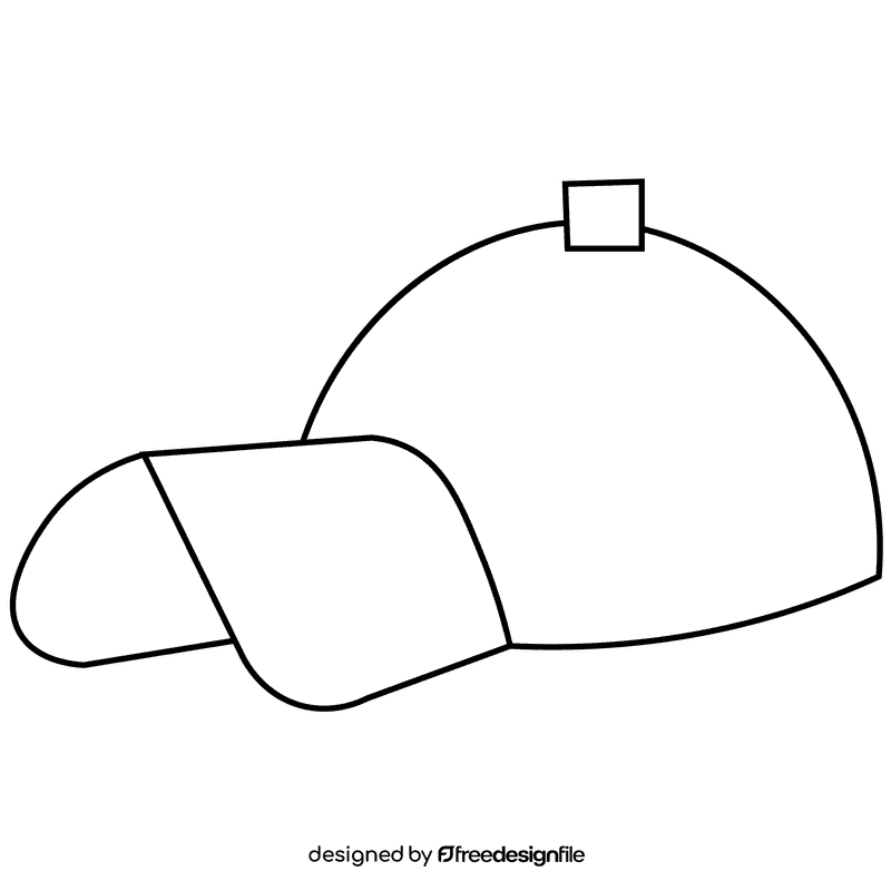 Skater hat black and white clipart