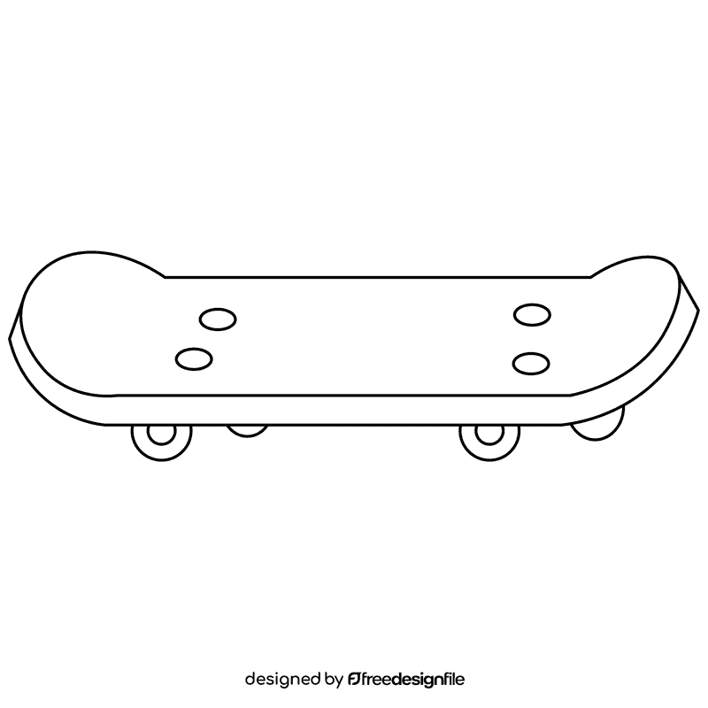 Skater skateboard black and white clipart