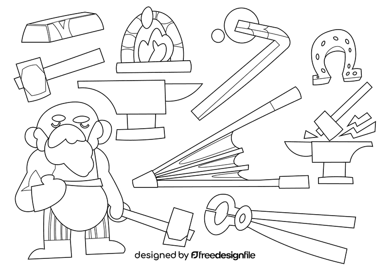 Blacksmith black and white vector