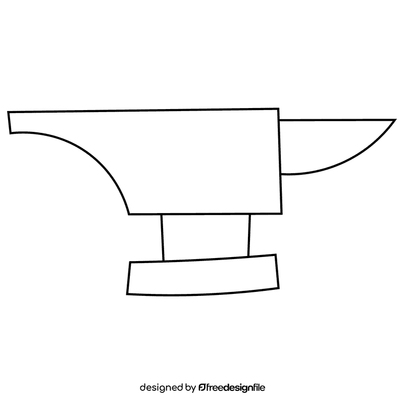 Blacksmith anvil black and white clipart