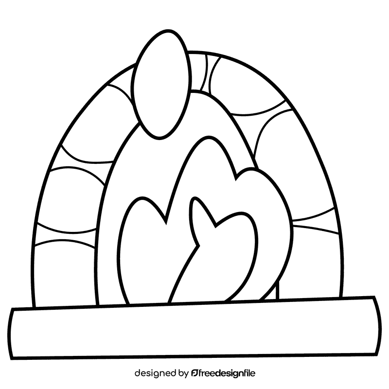 Blacksmith furnace black and white clipart