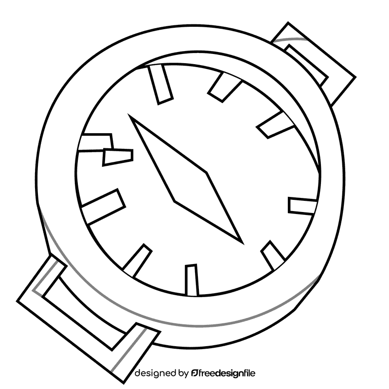 Soldier compass black and white clipart
