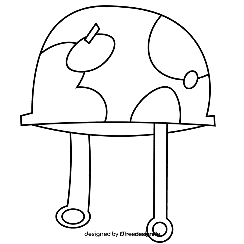 Soldier helmet black and white clipart