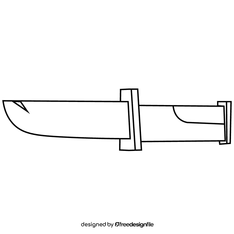 Soldier knife black and white clipart