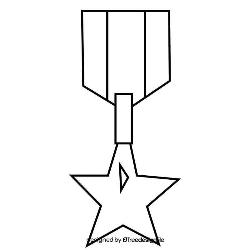 Soldier medal black and white clipart