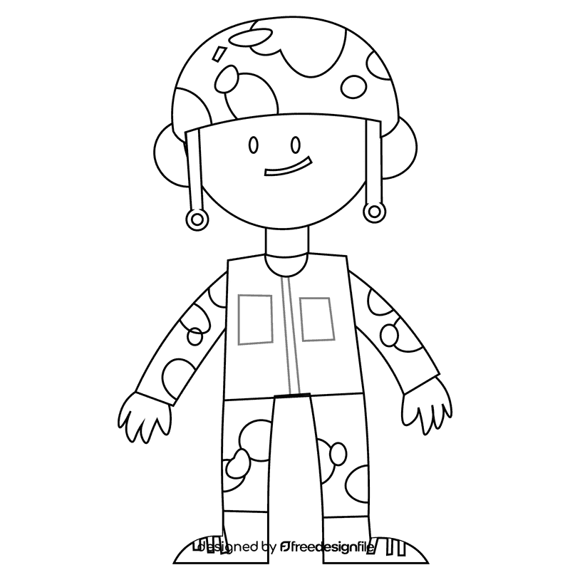 Soldier black and white clipart
