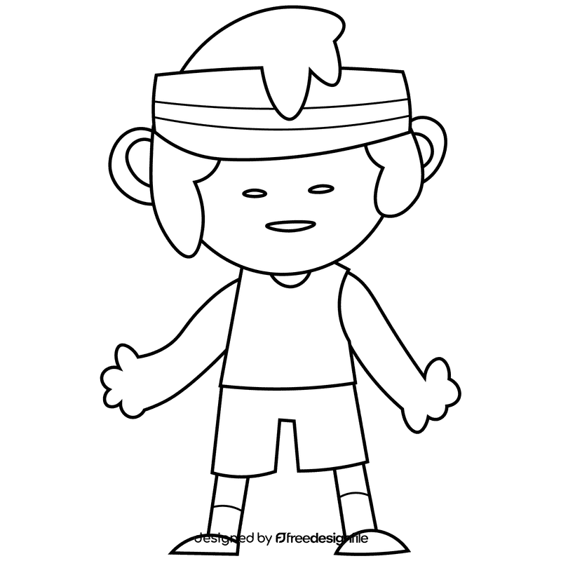 Sportsman black and white clipart