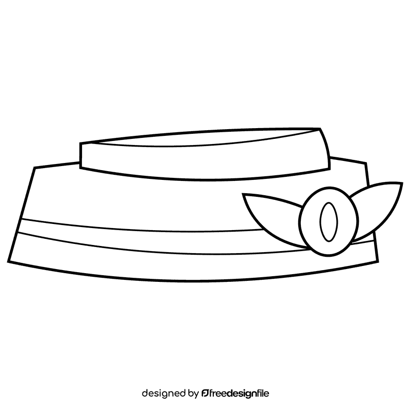Stewardess cap black and white clipart