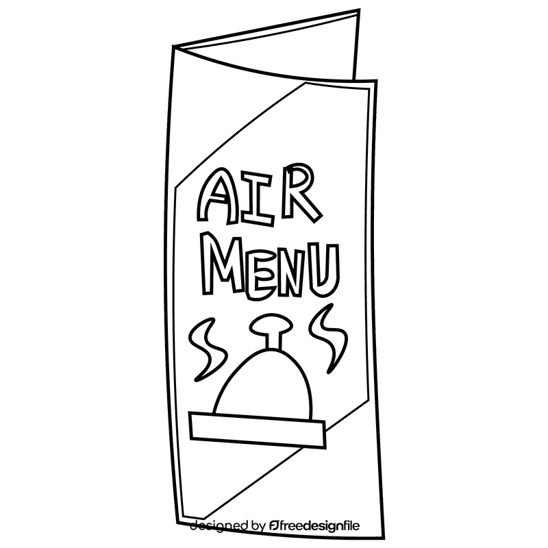 Stewardess menu black and white clipart