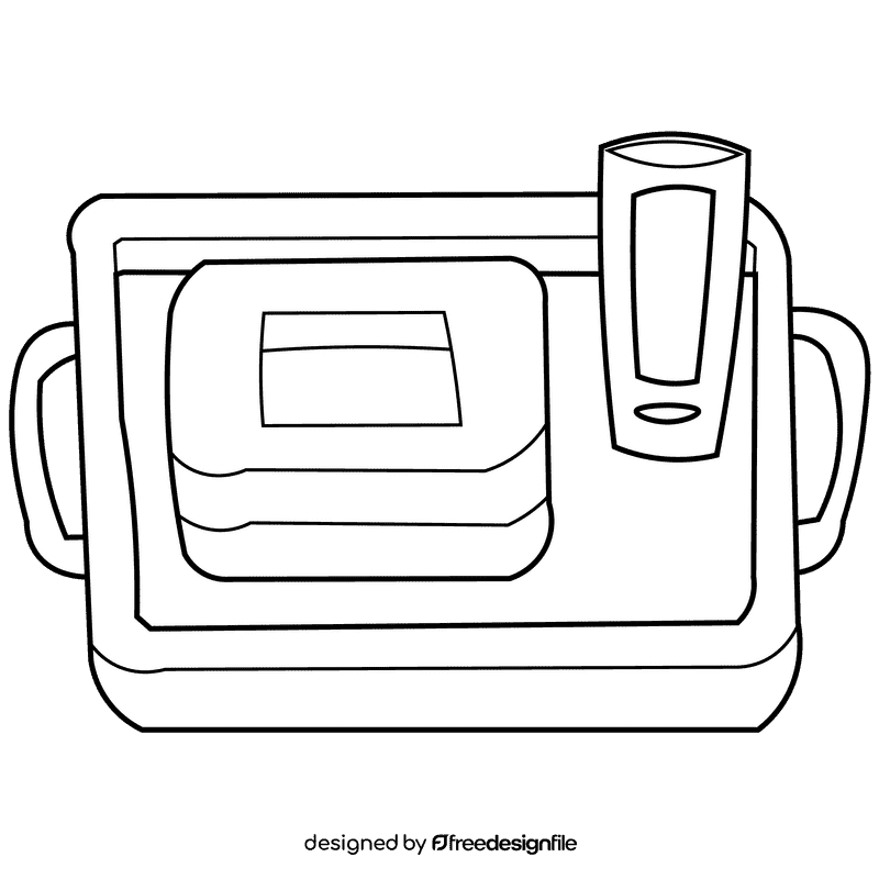 Stewardess tray black and white clipart