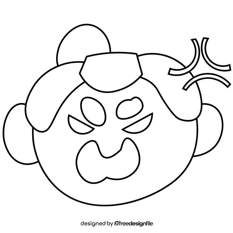 Sumo anger black and white clipart