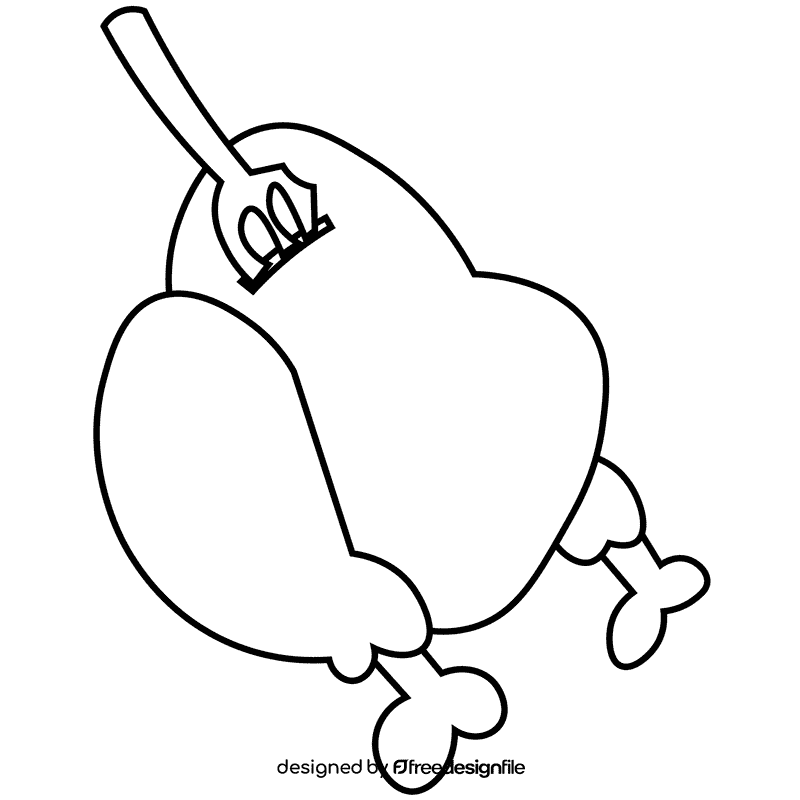 Sumo fry chicken black and white clipart