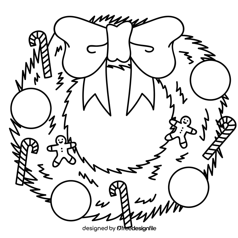 Christmas ornament drawing black and white clipart