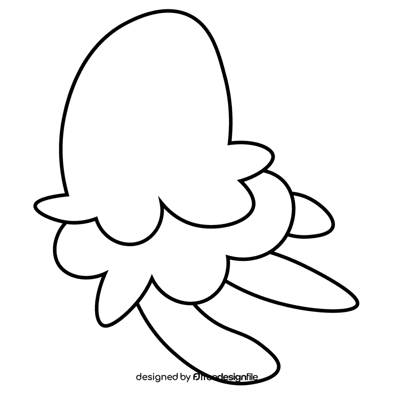 Surfer jellyfish black and white clipart