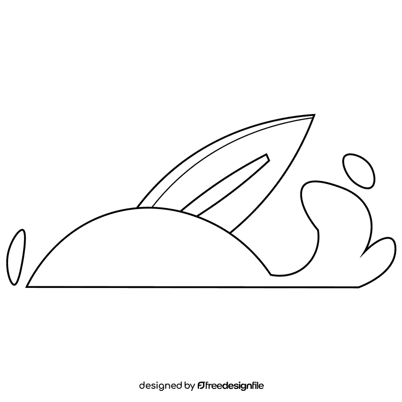 Surfer wave black and white clipart