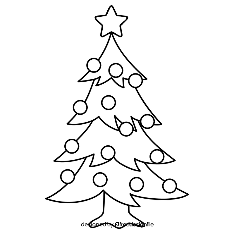 Christmas tree black and white clipart free download