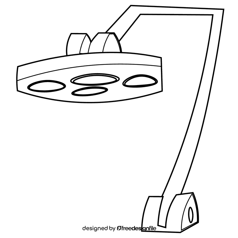 Surgeon lamp black and white clipart