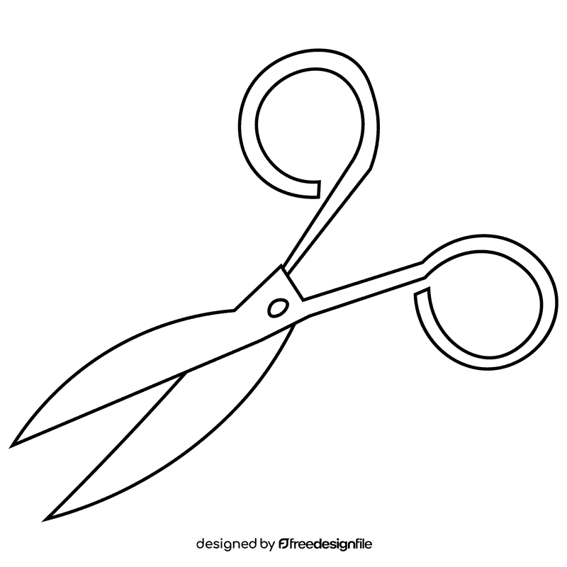 Surgeon scissors black and white clipart