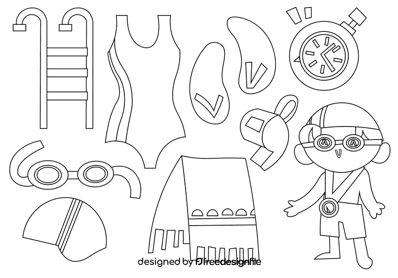 Swimmer black and white vector
