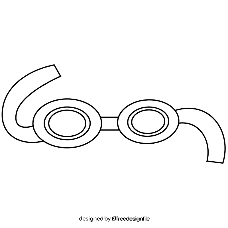 Swimmer glasses black and white clipart