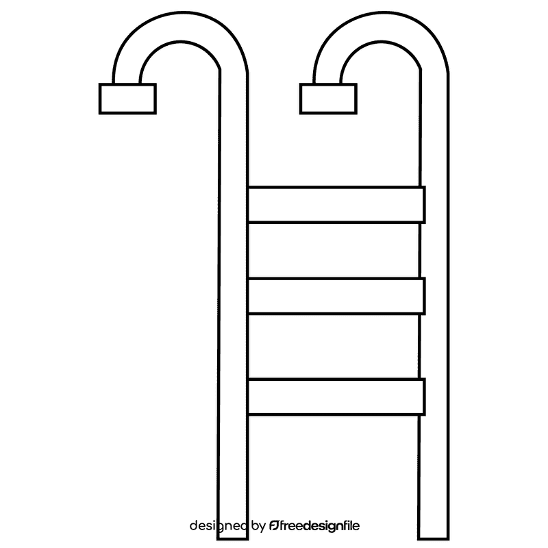 Swimmer ladder black and white clipart