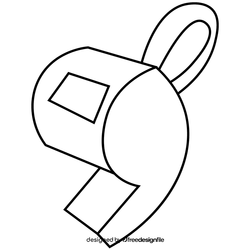 Swimmer whistle black and white clipart