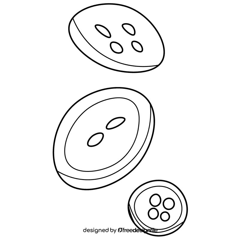 Tailor buttons black and white clipart