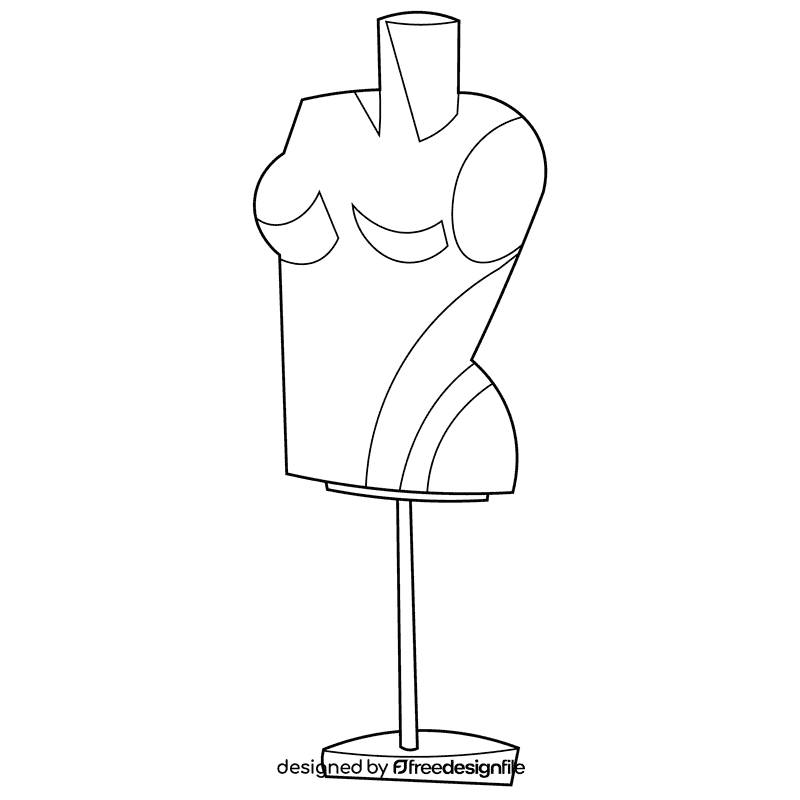 Tailor dummy black and white clipart