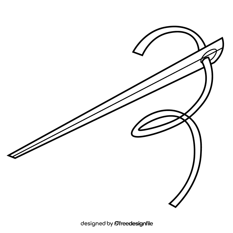 Tailor needle black and white clipart