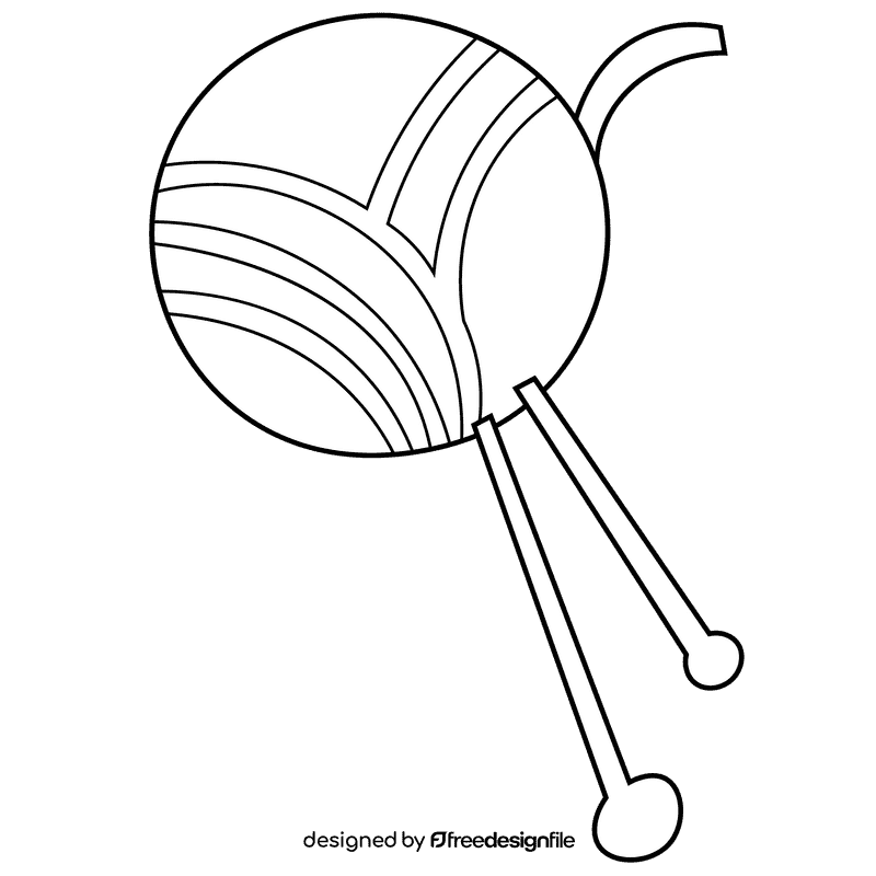 Tailor skein of thread black and white clipart
