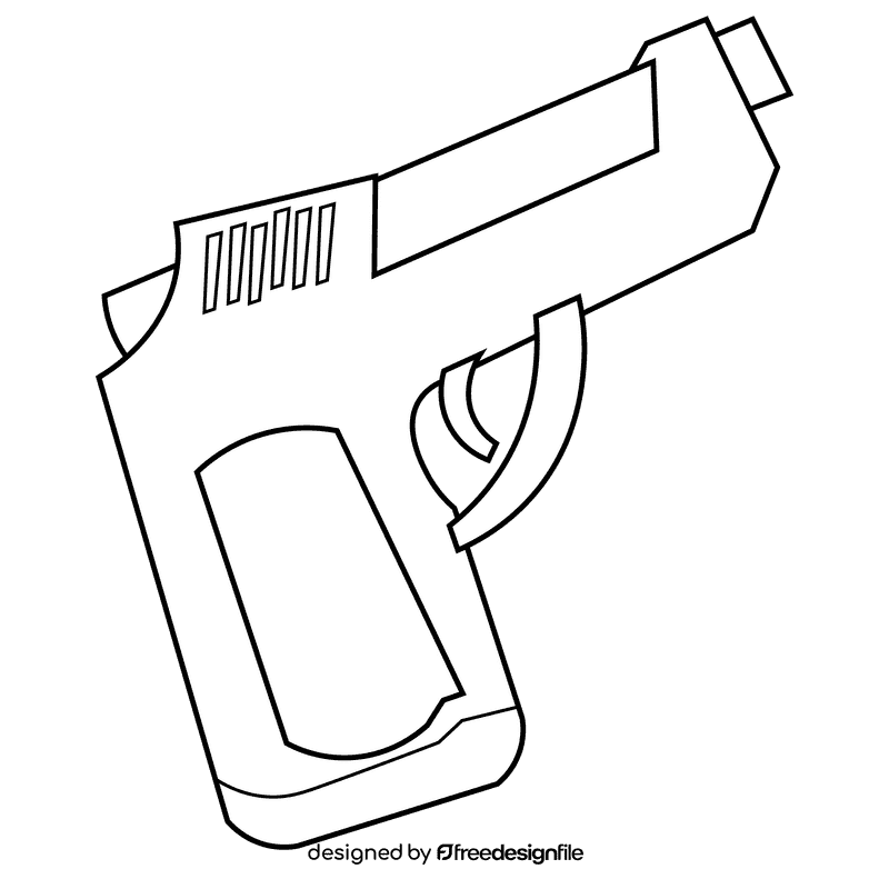 Tank soldier pistol black and white clipart