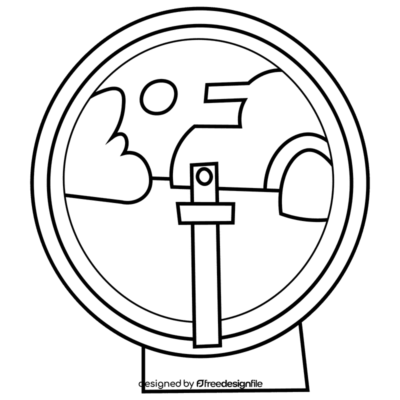 Tank soldier sight black and white clipart